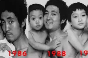 Ayah & anak ini berfoto dengan pose sama selama 27 tahun, top!