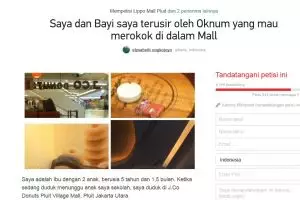 Terusir dari kedai donat oleh perokok, seorang ibu tulis petisi online