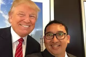 Ekspresi Setya Novanto dan Fadli Zon saat bertemu Donald Trump