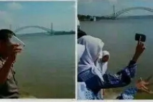 Langgar perjanjian, puluhan ponsel siswa dilarung ke sungai!