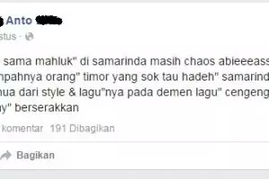 Bikin status Facebook hina warga dan kota Samarinda, Anto babak belur