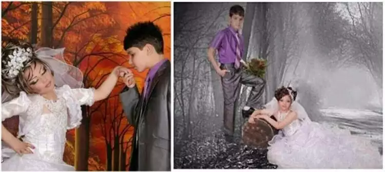 Kenalan online, sepasang bocah menikah di usia 13 tahun