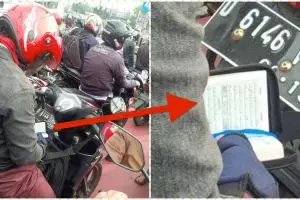 Kebiasaan pengendara saat berhenti di lampu merah