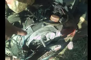 Jadi barang bukti di polisi, Vespa ini onderdilnya dipreteli maling