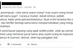 Entah apa alasannya, wanita ini ajari cara jika suka suami orang