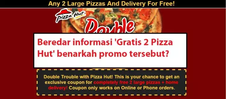 Beredar informasi  pizza gratis, benarkah promo tersebut?