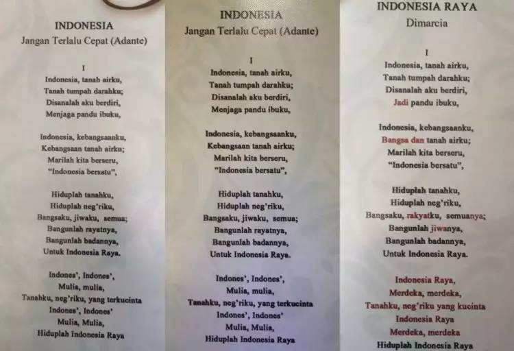 Lagu Indonesia Raya ternyata pernah diubah dua kali, begini ceritanya
