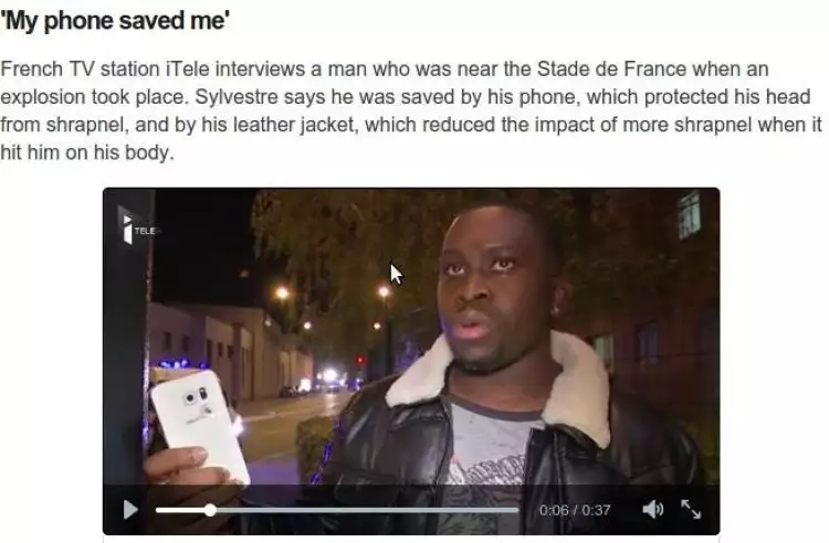 Pria ini selamat dari tragedi Paris berkat smartphone-nya
