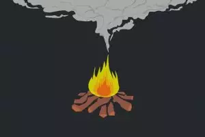 Hanyut dalam suasana api unggun, pria ini nyaris kesurupan