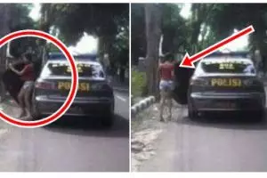 Foto mobil polisi turunkan gadis seksi di jalan sepi hebohkan netizen