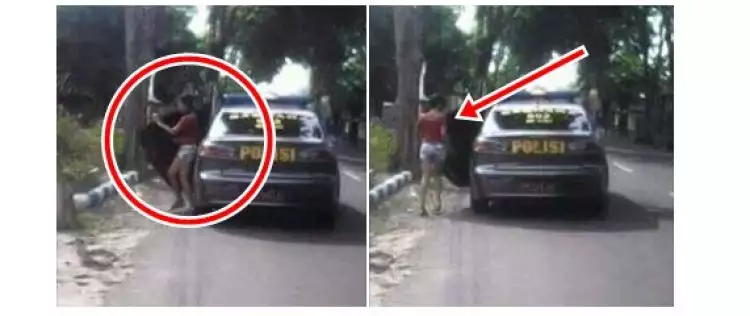 Foto mobil polisi turunkan gadis seksi di jalan sepi hebohkan netizen