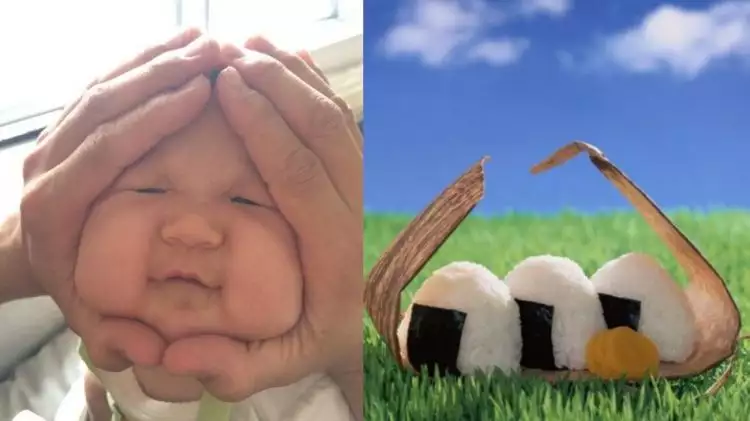 Lucunya foto wajah bayi ala 'Nasi Kepal' lagi ngehits banget di Jepang