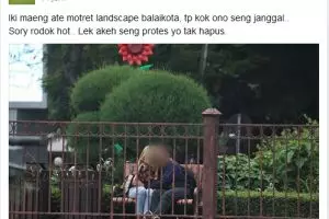 Ciuman di Alun-alun Tugu Malang, pasangan ini bikin geger netizen