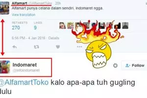 Lelucon persaingan Alfamart dan Indomaret ini bikin ketawa