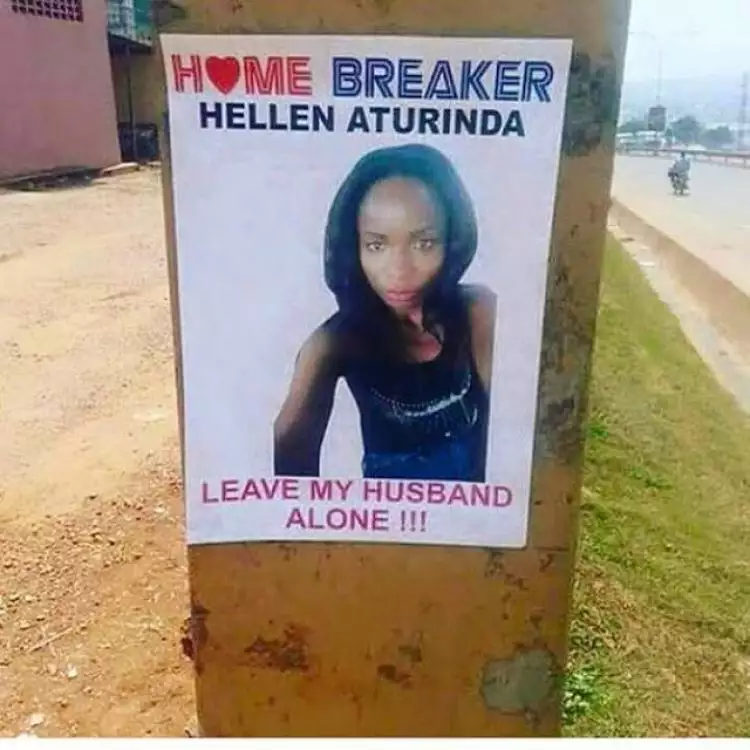 Istri yang marah pasang poster selingkuhan suaminya di seluruh kota