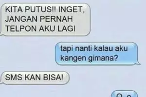 13 SMS minta putus dari yang 'baper' hingga bikin ngakak