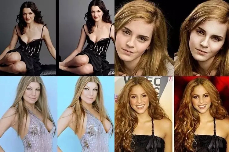 21 Wajah selebriti sebelum & sesudah Photoshop, di luar dugaan banget!