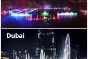 Mirip yang ada di Burj Khalifa Dubai, air mancur ini ada di Purwakarta