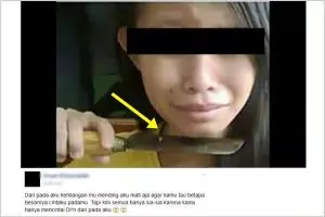 Ancaman ABG di Facebook karena diputus pacar ini semoga nggak benar