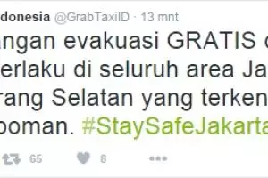 GrabTaxi berikan tumpangan gratis untuk evakuasi korban Sarinah 