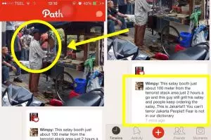 Pria penjual sate ini buktikan Jakarta tak takut aksi teror, salut!