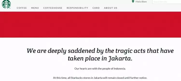 Bukti #KamiTidakTakut, hari ini Starbuck di Jakarta kembali buka