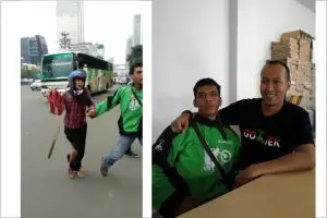 Abang ojek pemberani ini dikenal rendah hati & sering menolong