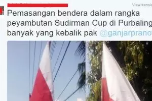 Dilapori bendera terbalik, Ganjar Pranowo suruh netizen membaliknya