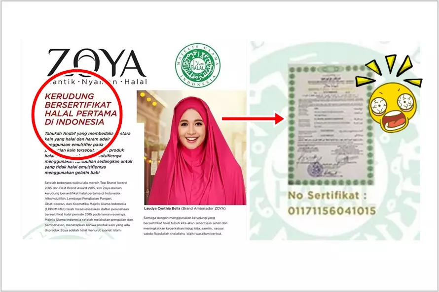 Netizen geger, ada kerudung bersertifikat halal
