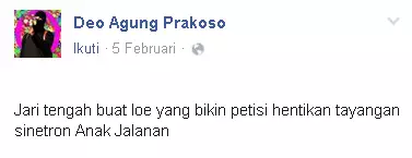 Tolak petisi hentikan sinetron Anak Jalanan, pria ini dihujat netizen
