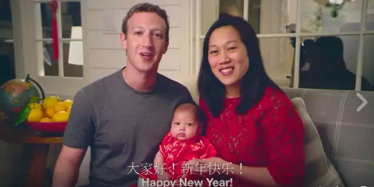 Rayakan Imlek, Mark Zuckerberg hadiahi putrinya nama China