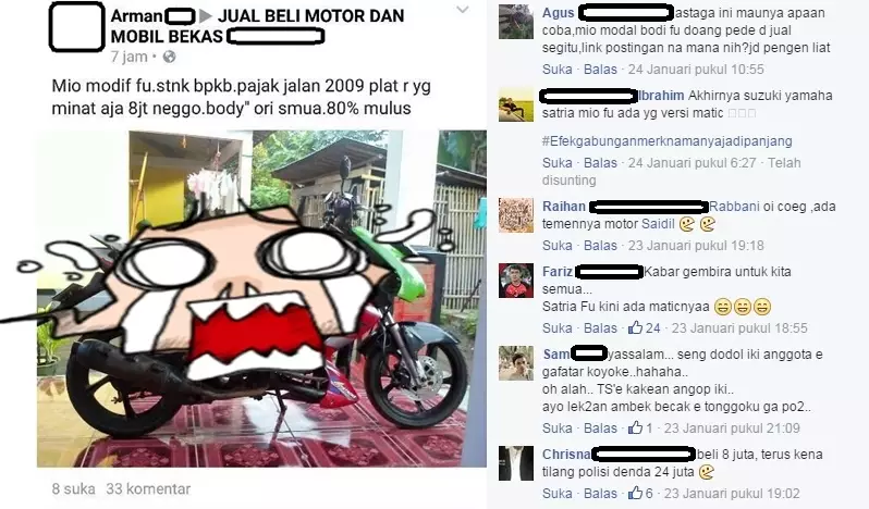 Motor Mio, bodi Satria FU, inilah modif motor yang antimainstream