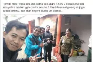 Pemilik sepeda motor yang parkir 2 tahun di Terminal Giwangan ketemu