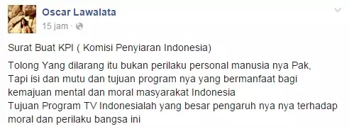 Larang tampilan melambai di TV, Oscar kirim surat terbuka untuk KPI
