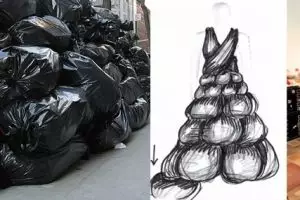 13 Gaun terbuat dari tas plastik yang tidak kalah elegan