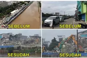 10 Foto kondisi Kalijodo sebelum dan sesudah penggusuran