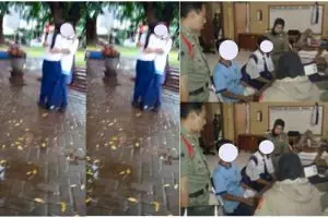 Miris! Dua pelajar SMP ini kepergok ciuman di taman kota