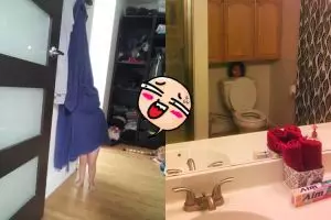 25 Foto kocak anak kecil main petak umpet, kamu bisa nemuin nggak nih?