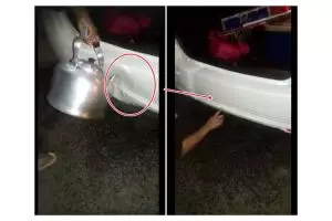 Bemper mobil penyok bisa kembali dengan disiram air panas, ajaib! 