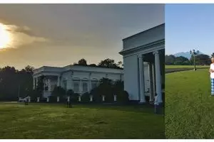 Bersarung, Presiden Jokowi amati gerhana matahari total di Bogor