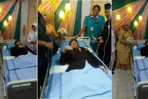 Kisah haru mempelai yang melangsungkan pernikahan di rumah sakit