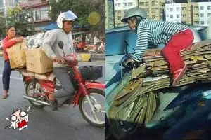 25 Aksi nekat pemotor over muatan ini bikin geleng-geleng kepala, duh!