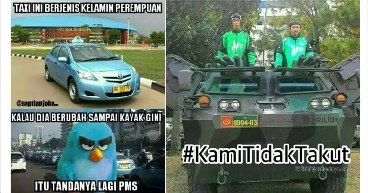 15 Meme ini kocak banget, kritisi demo rusuh sopir taksi di Jakarta!