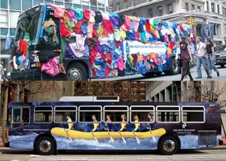15 Iklan keren di bus ini kreatif banget, jangan melongo lihatnya!