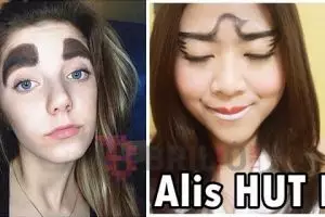 25 Foto alis lebay, bukannya bikin cantik malah bikin ngakak