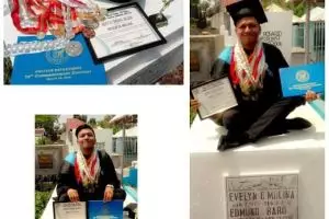 Pemuda yatim piatu ini rayakan wisuda di makam ibunya, bikin mewek