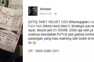 Putus sebelum nonton, pria ini terpaksa jual tiketnya ke pasangan lain