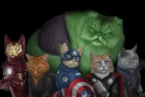 Ilustrasi menggemaskan ketika kucing berubah menjadi superhero, lucu!
