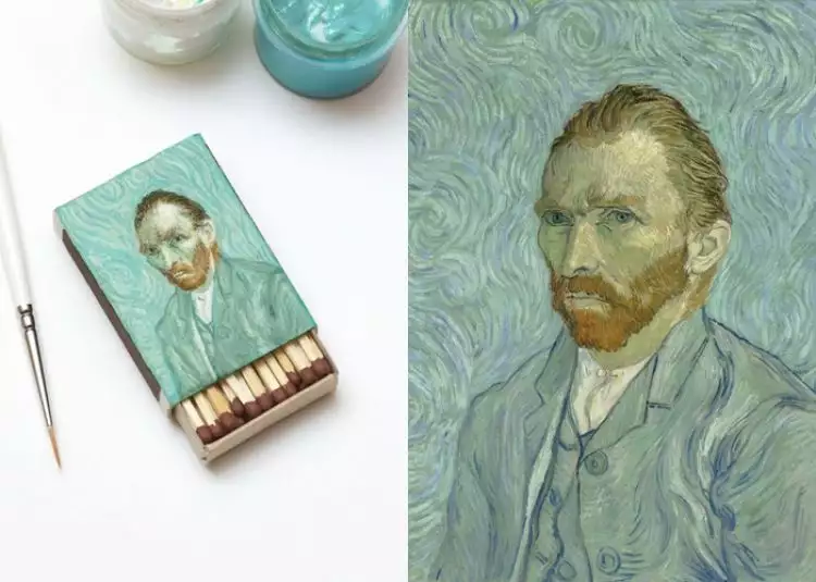 Miniatur lukisan Van Gogh di bungkus korek api, keren! 