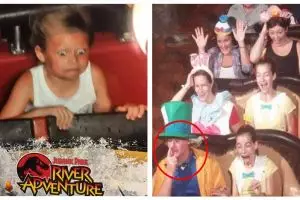 17 Ekspresi kocak orang saat naik roller coaster ini bikin ngakak